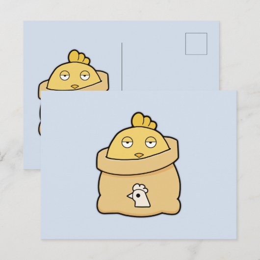 Dull Chick, Volltasche Postkarte (Vorne/Hinten)