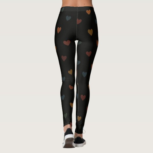 Dull Color Heart Pattern Leggings (Rückseite)