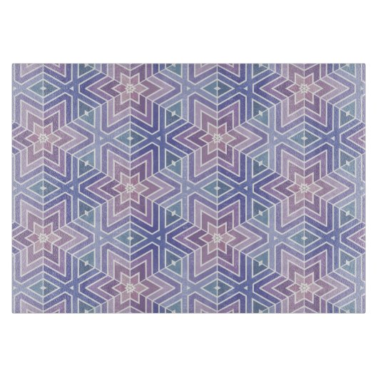 Dull Lavender Geometric Star Maze Pattern Schneidebrett (Vorderseite)