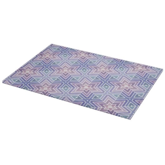 Dull Lavender Geometric Star Maze Pattern Schneidebrett (Ecke)