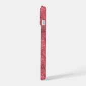 Dull Red Denim Pattern iPhone 15 Hülle (Linke Seite)