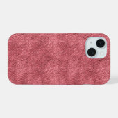 Dull Red Denim Pattern iPhone 15 Hülle (Rückseite (Horizontal))