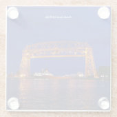 Duluth Aerial Lift Bridge & John G. Munson Glasuntersetzer (Rückseite)