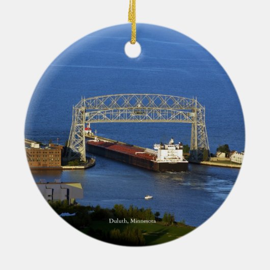 Duluth Air Lift Bridge Keramik Ornament (Hinten)