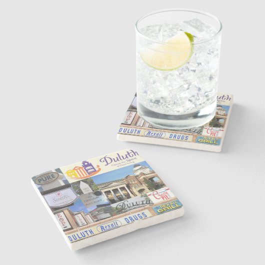 Duluth, Georgien, Collage Marble Untersetzer (Seitenansicht)