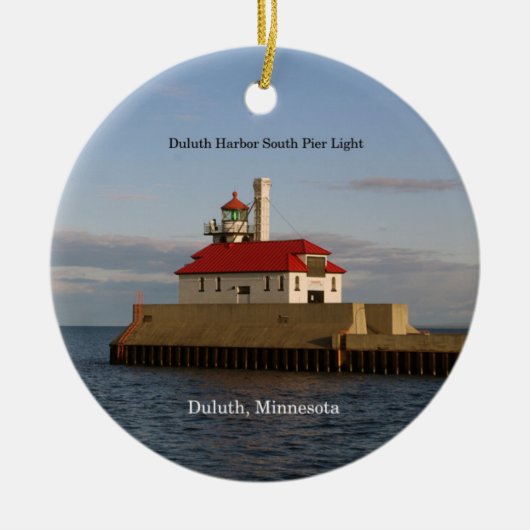 Duluth Harbor South Pier Light Circle Ornament (Vorne)