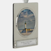 Duluth Harbour North Breakwater Leuchtturm Banner-Ornament Silber (Rechts)