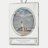 Duluth Harbour North Breakwater Leuchtturm Banner-Ornament Silber (Links)