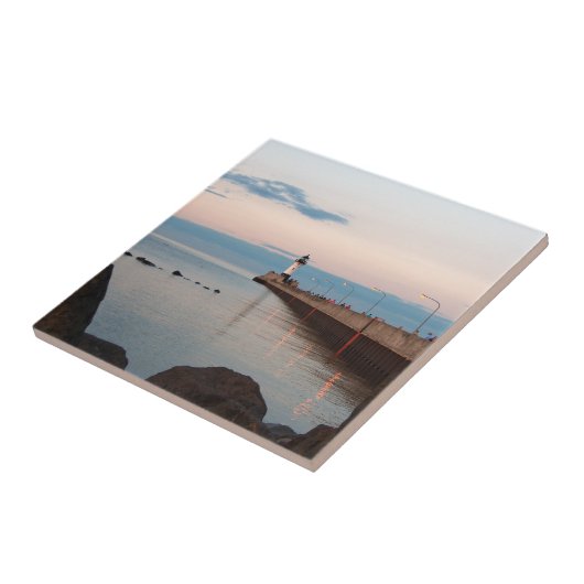 Duluth Harbour North Pier Leuchtziegel Fliese (Seite)