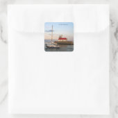 Duluth Harbour North Pier Light & Boat Aufkleber (Tasche)