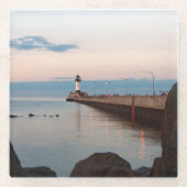 Duluth Harbour North Pier Light glass Untersetzer (Vorderseite)