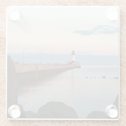 Duluth Harbour North Pier Light glass Untersetzer (Rückseite)