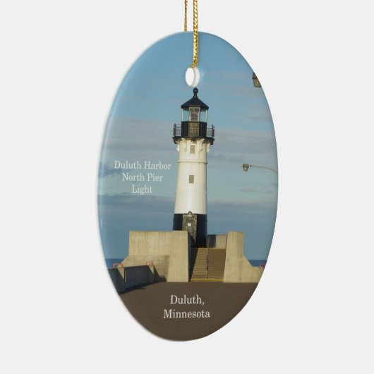 Duluth Harbour North Pier Oval Ornament (Rechts)