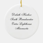Duluth Harbour South Breakwater Lighthouse Keramik Ornament (Hinten)