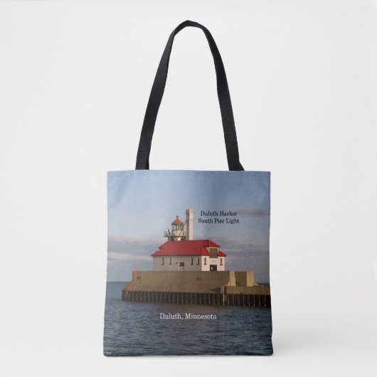 Duluth Harbour South Pier Light auf der ganzen Tas Tasche (Vorderseite)