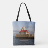 Duluth Harbour South Pier Light auf der ganzen Tas Tasche (Rückseite)