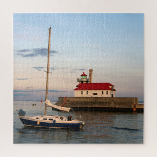 Duluth Harbour South Pier Light & Sailboat Puzzle