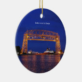 Duluth Luftseilbrücke & Schiff zweiseitig Keramik Ornament (Rechts)
