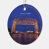 Duluth Luftseilbrücke & Schiff zweiseitig Keramik Ornament (Links)