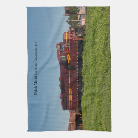 Duluth Mesabi Eisenbahn-Lokomotive 316 Geschirrtuch (Vertikal)