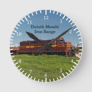 Duluth Mesabi Iron Range Locomotive clock Runde Wanduhr