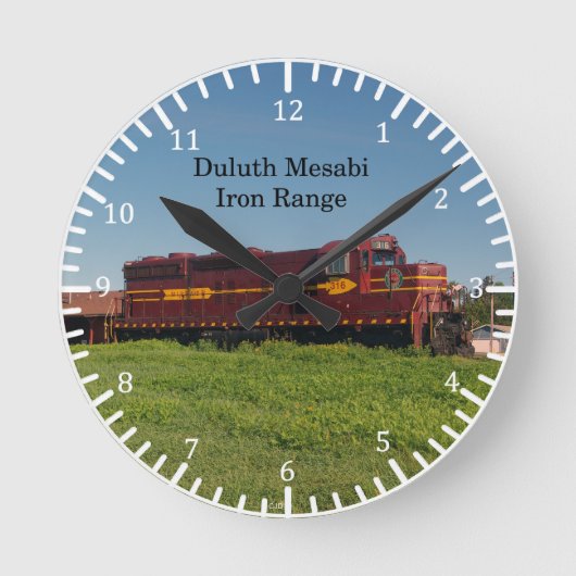 Duluth Mesabi Iron Range Locomotive clock Runde Wanduhr (Vorderseite)
