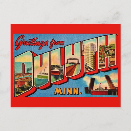 Duluth MI Vintage Postkarte (Vorderseite)