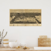 Duluth Minnesota 1887 Antike Panoramabalkarte Poster (Küche)