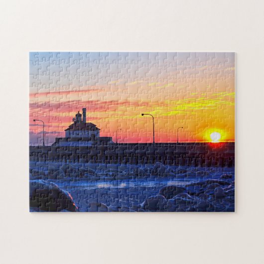 Duluth Minnesota Lighthouse Sunrise Puzzle (Horizontal)