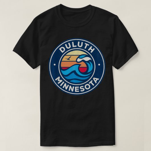 Duluth Minnesota MN Vintage Waves Design T-Shirt (Design vorne)