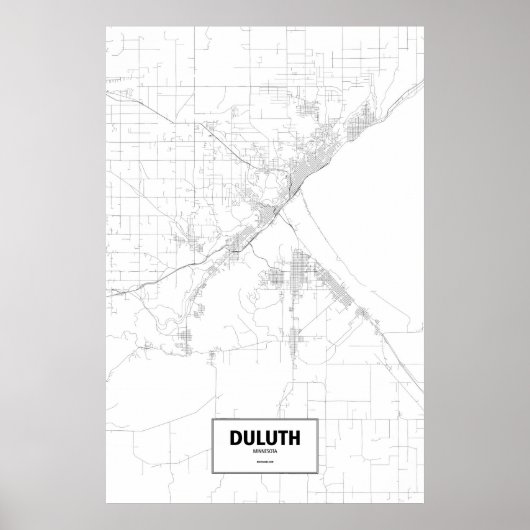 Duluth, Minnesota (Schwarzes auf Weiß) Poster (Vorne)