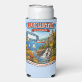 Duluth, Minnesota Souvenir Can Coolie North Shore Selters Dosenkühler (Seltzer Vorderseite)