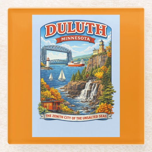 Duluth Minnesota Souvenir Coaster –Lake Superior Glasuntersetzer (Vorderseite)