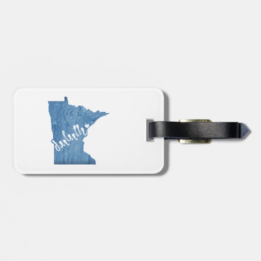 Duluth Minnesota Wood Grain Gepäckanhänger (Rückseite horizontal)