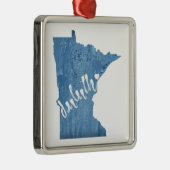 Duluth Minnesota Wood Grain Ornament Aus Metall (Rechts)