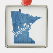 Duluth Minnesota Wood Grain Ornament Aus Metall (Vorne)