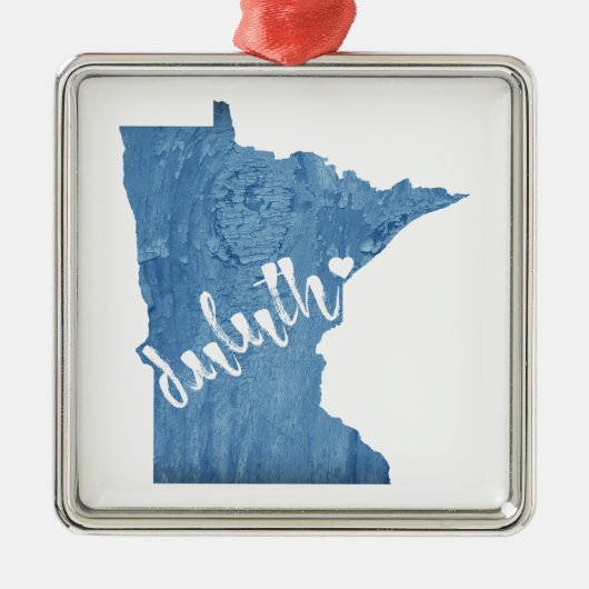Duluth Minnesota Wood Grain Ornament Aus Metall (Vorne)