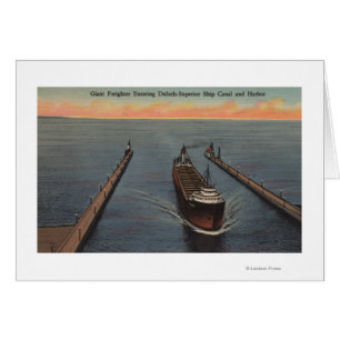 Duluth, MN - Ansicht des Frachters beim Einlaufen