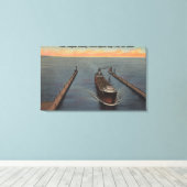 Duluth, MN - Ansicht des Frachters beim Einlaufen  Leinwanddruck (Insitu (Holzboden))