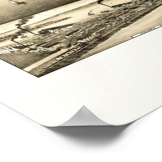 Duluth, MN Panorama Karte - 1883 Poster (Ecke)