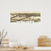 Duluth, MN Panorama Karte - 1883 Poster (Küche)