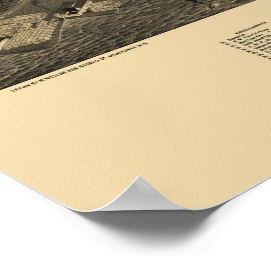 Duluth, MN Panorama Karte - 1887 Poster (Ecke)