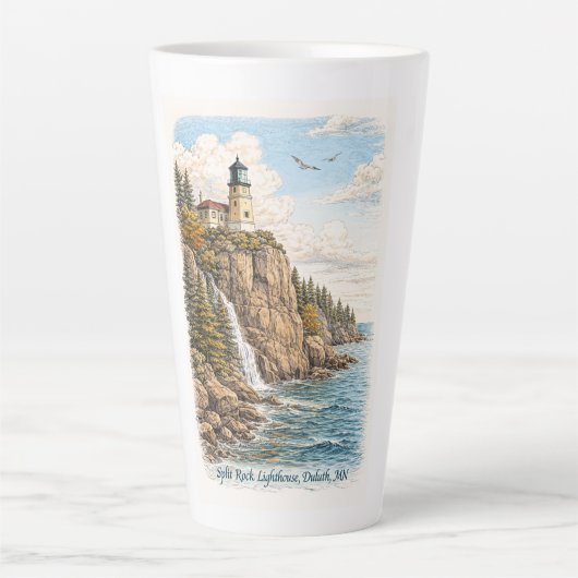 Duluth, MN, Split Rock Leuchtturm Latte Tasse (Vorderseite)