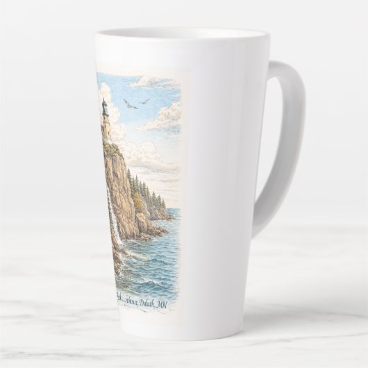 Duluth, MN, Split Rock Lighthouse Latte Mug Milchtasse (Rechte Ecke)