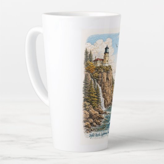 Duluth, MN, Split Rock Lighthouse Latte Mug Milchtasse (Linke Ecke)