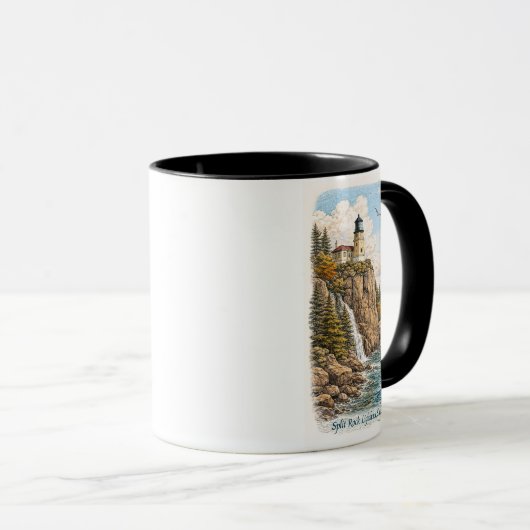 Duluth, MN, Split Rock Lighthouse Souvenir Mug Tasse (VorderseiteRechts)
