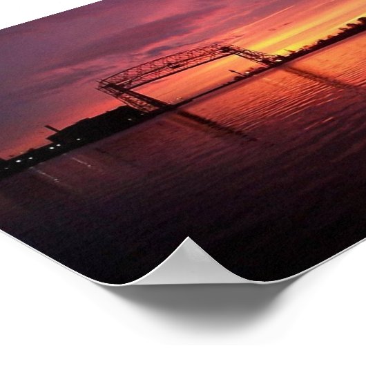 Duluth, MN Sunset Poster (Ecke)