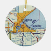 Duluth MN Vintag Map Keramik Ornament (Vorne)