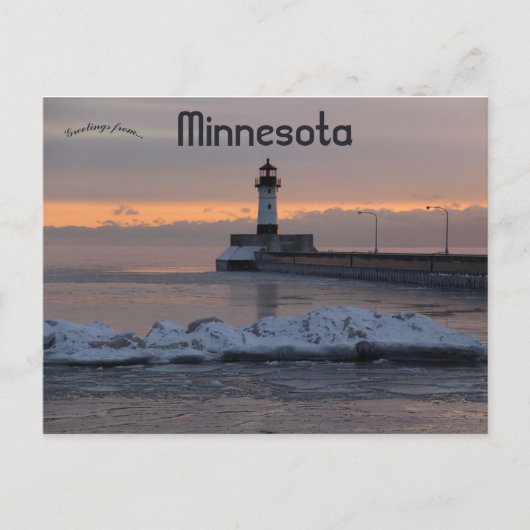 Duluth North Pier Light Minnesota Postkarte (Vorderseite)