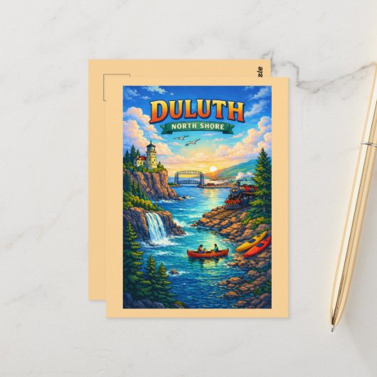 Duluth North Shore Minnesota Personalisierte Postk Postkarte (Vorderseite/Rückseite Beispiel)